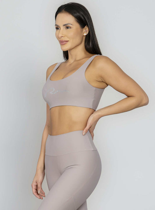 Top Leve Sustentação Cinza Run More
