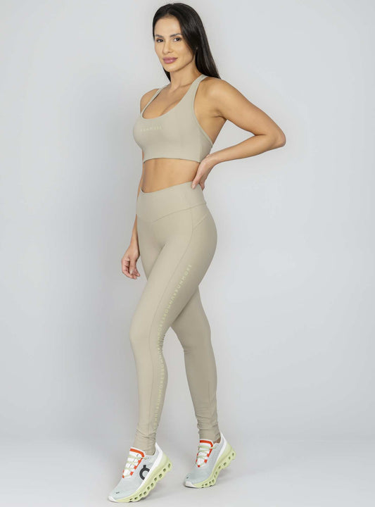 Conjunto Top e Legging Com Bolso Verde Run More