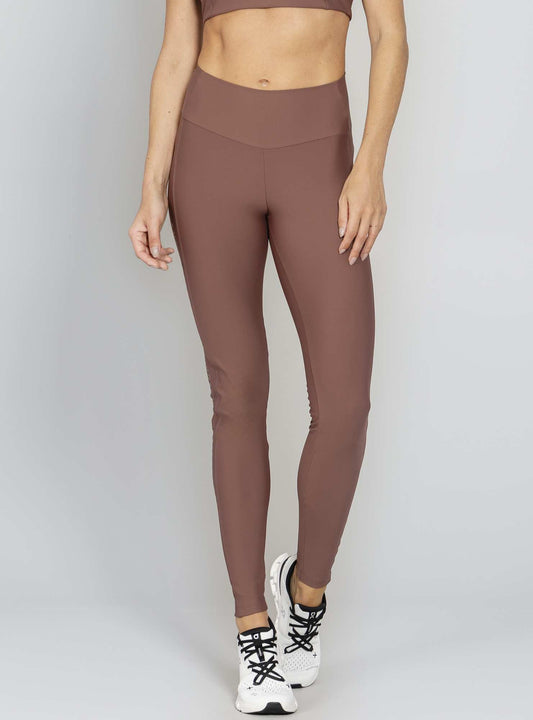 Legging Com Bolso Marrom Run More