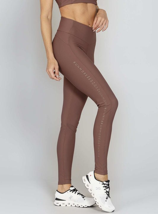 Legging Com Bolso Marrom Run More