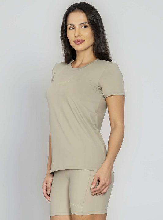 T-shirt Decote Redondo Verde Run More
