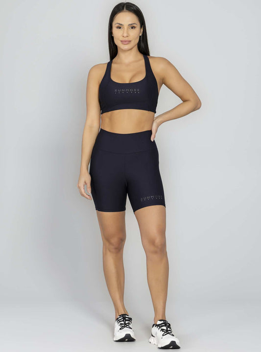 Bermuda Com Bolso Preto Run More