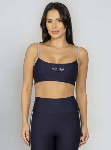 Top Leve Sustentação Preto Run More