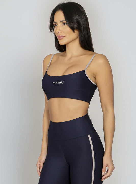 Top Leve Sustentação Preto Run More