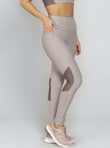 Legging Com Bolso Cinza Run More