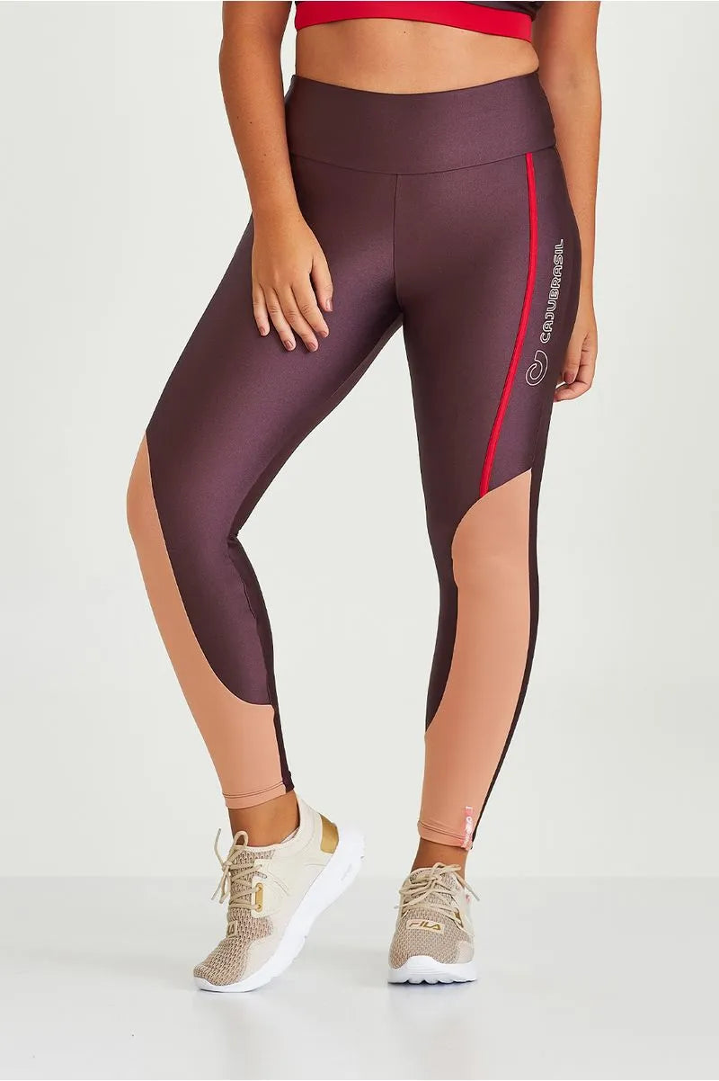 Legging Atlanta Com Detalhes e Silk Vinho Caju Brasil