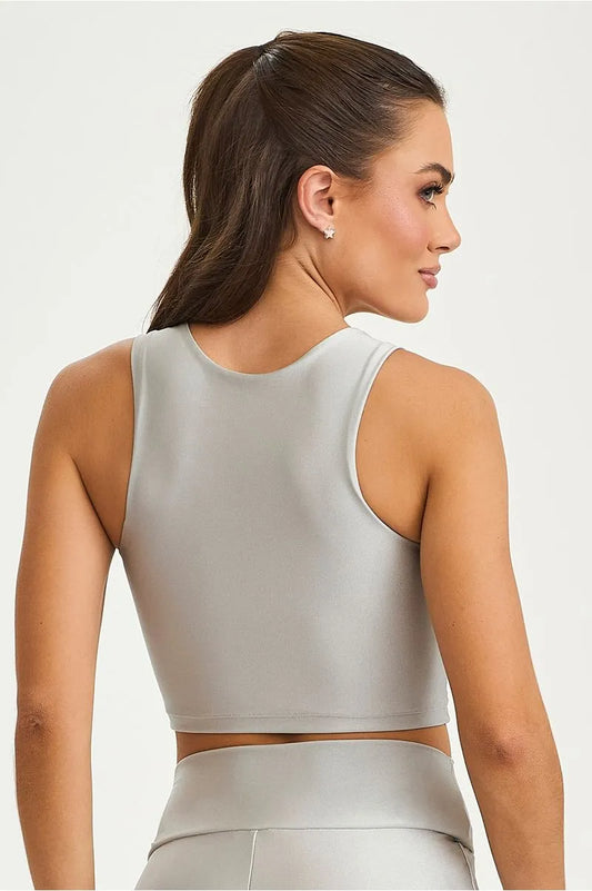 Top Cropped Adaptiv Trilobal Cinza Caju Brasil