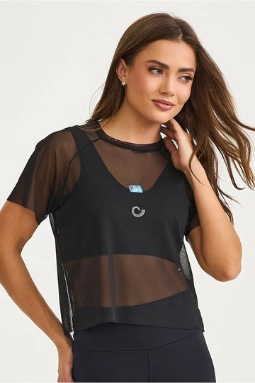 Blusa De Tule Preto Caju Brasil