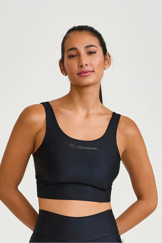 Top Atletika com Silk Preto Caju Brasil