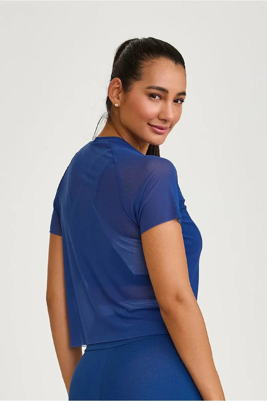 Blusa de Tule Azul Jeans Caju Brasil