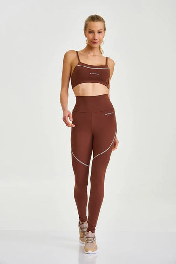 Conjunto Top e Legging NY Marrom Caju Brasil