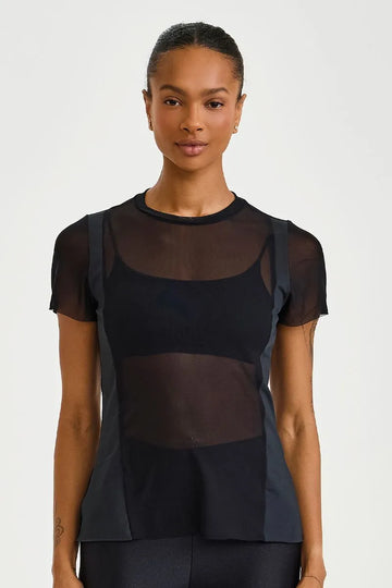 Blusa De Tule Alongada Preto Caju Brasil