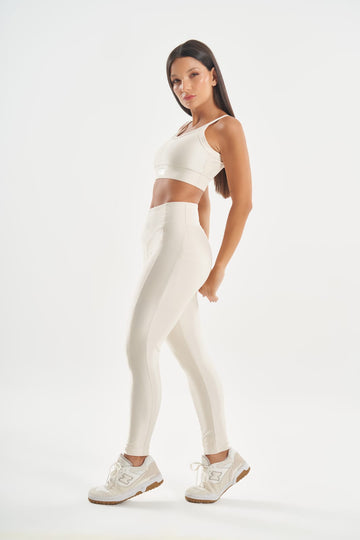 Conjunto Top e Legging Bright Off White Lets Gym