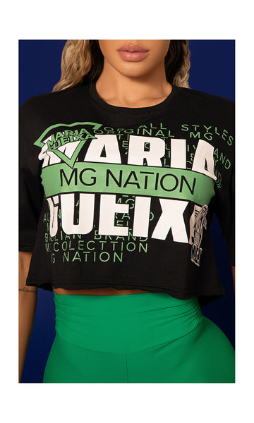 Blusa T-Shirt Mg Nation Preto Maria Gueixa