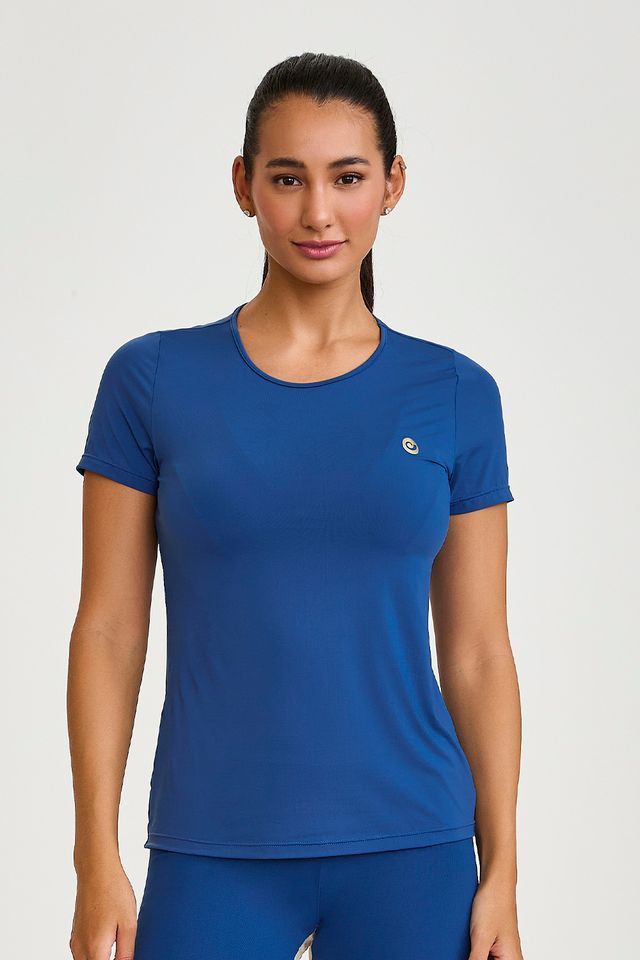 Blusa Uv Alongada Azul Jeans Caju Brasil
