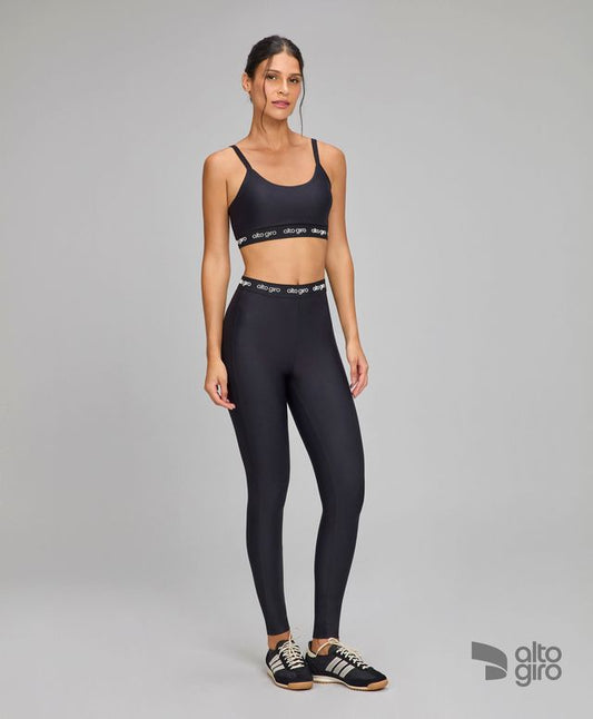 Legging Elástico Cos Ag Listras Preto Alto Giro