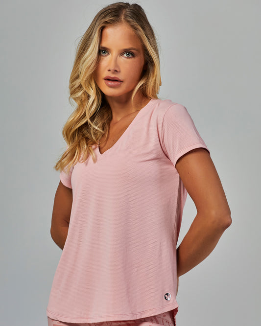 Blusa Manga Curta Dry Fit Janice Rosa Vestem
