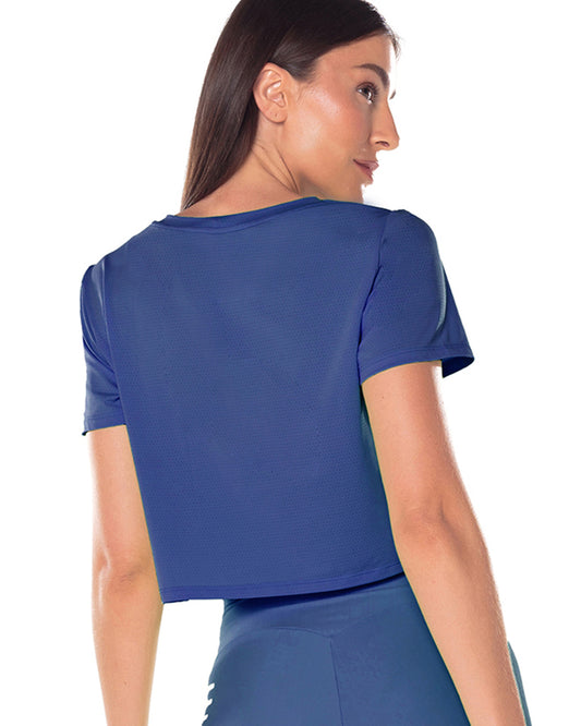 Blusa Dry Fit Cropped Embaixadora Azul Vestem