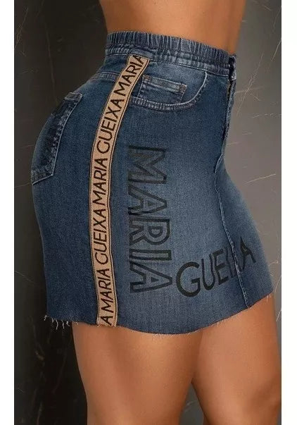 Saia Jeans Comfort Faixa Maria Gueixa