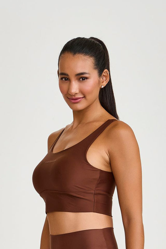 Top Atletika com Silk Marrom Capuccino Caju Brasil