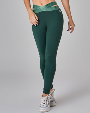 Legging Fusô Cós Transpassado Core Verde Vestem