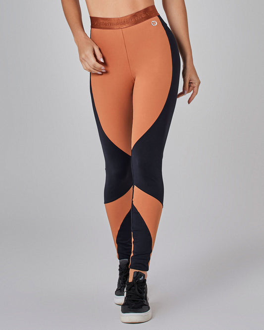 Legging Fusô Bicolor Prime Conhaque Vestem