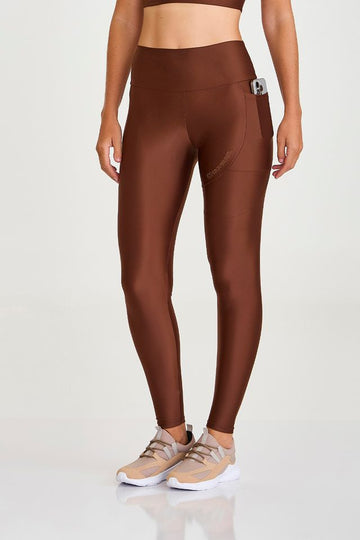 Legging Atletika Com Bolso Marrom Capuccino Caju Brasil