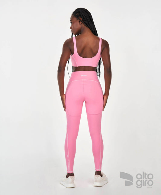 Conjunto Top e Legging Com Bolso Sport Way Of Life Rosa Alto Giro