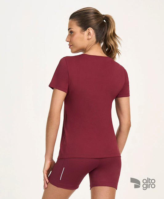 T-Shirt Inspiracional Vermelho Tinto Alto Giro