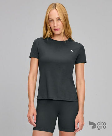 T-shirt Eterna Gola Redonda Verde Escuro Alto Giro