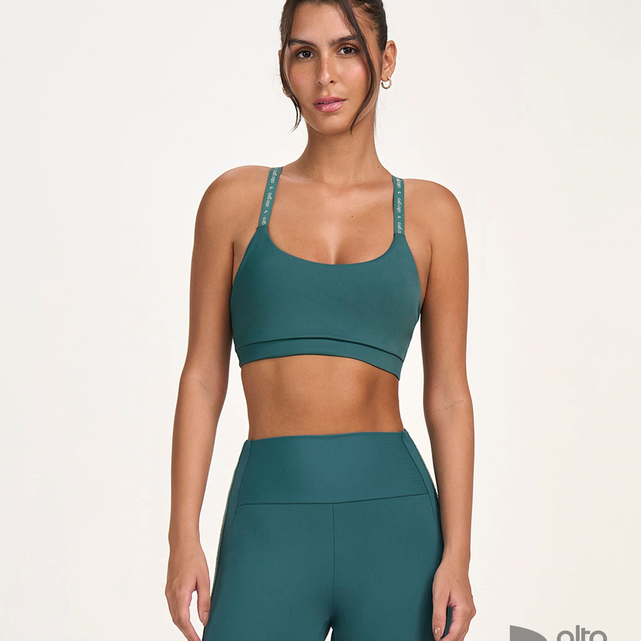 Top Nadador C/ Elástico Personalizado Verde Harmonia Alto Giro