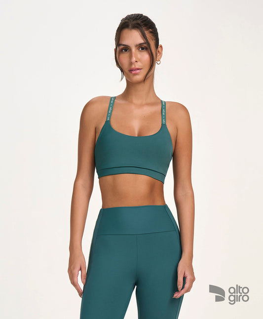Top Nadador C/ Elástico Personalizado Verde Harmonia Alto Giro