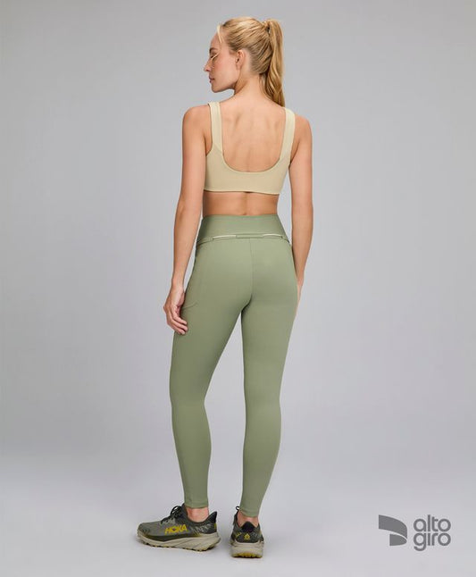 Legging Com Bolsos e Cordão Verde Alecrim Alto Giro