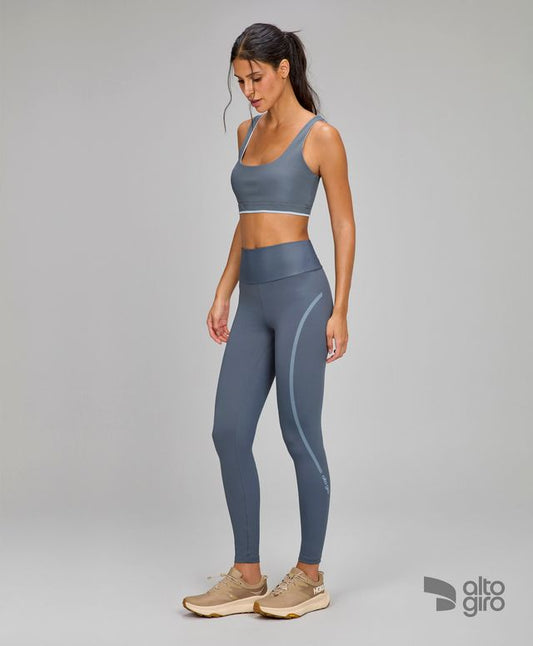 Legging Estampa Lines Cinza Metropole Alto Giro