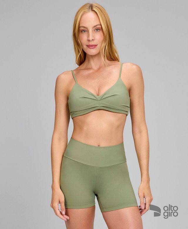 Top Eterno Costas Decotada Verde Alecrim Alto Giro