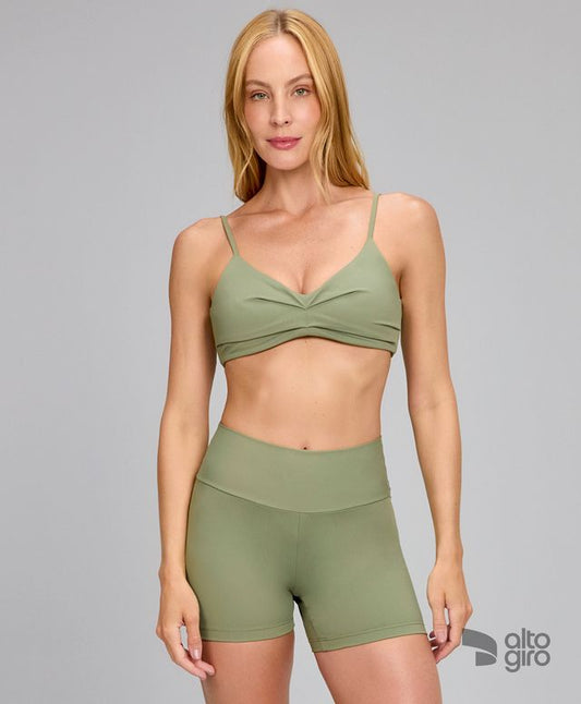Top Eterno Costas Decotada Verde Alecrim Alto Giro