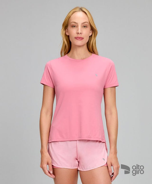 T-shirt Eterna Gola Redonda Rosa Encanto Alto Giro