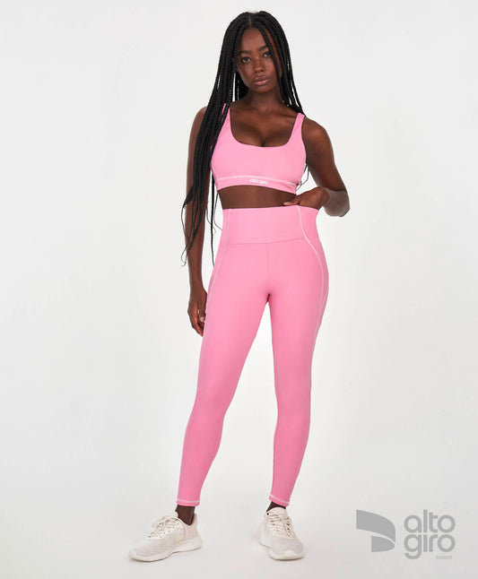 Legging Com Bolso Sport Way Of Life Rosa Alto Giro