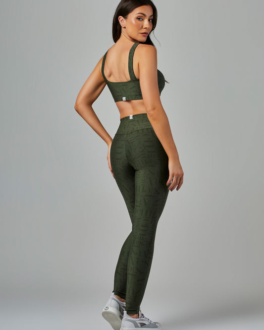 Conjunto Top e Legging Fusô Myst Verde Croco Vestem