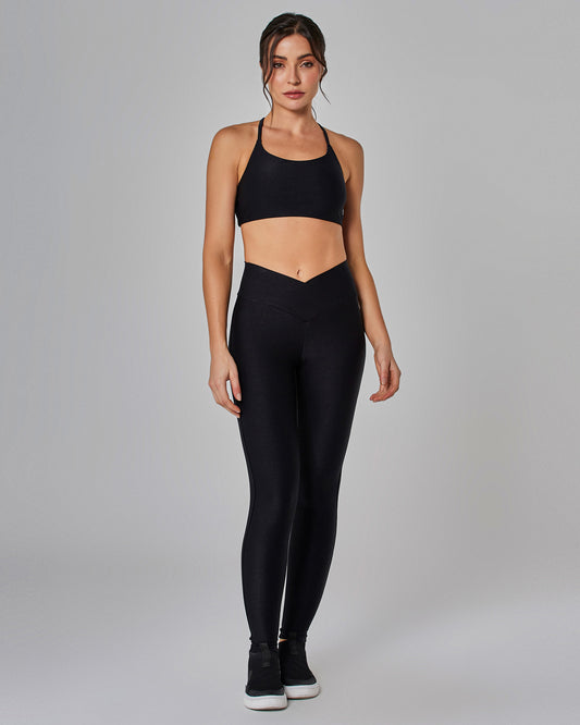 Conjunto Top Lily e Legging Tulip Preto Vestem
