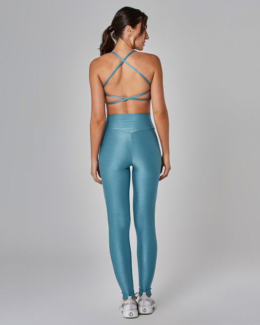 Conjunto Top Lily e Legging Tulip Azul Vestem