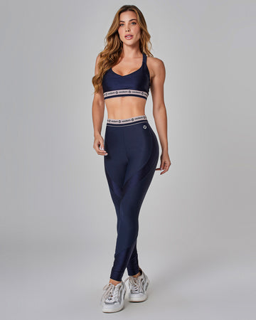 Conjunto Top e Legging Bounce Azul Marinho Vestem