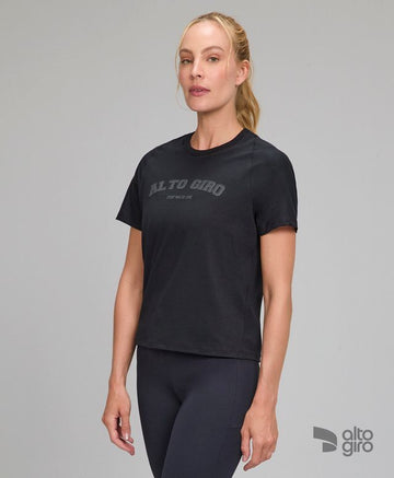 T-shirt Algodão Pima Com Estampa Preto Alto Giro