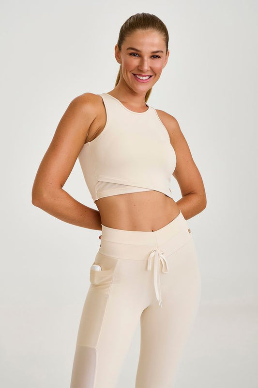 Top Cropped Nakay Barra Assimetrica Off White Caju Brasil