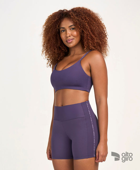 Top Elástico Personalizado Roxo Velvet Alto Giro