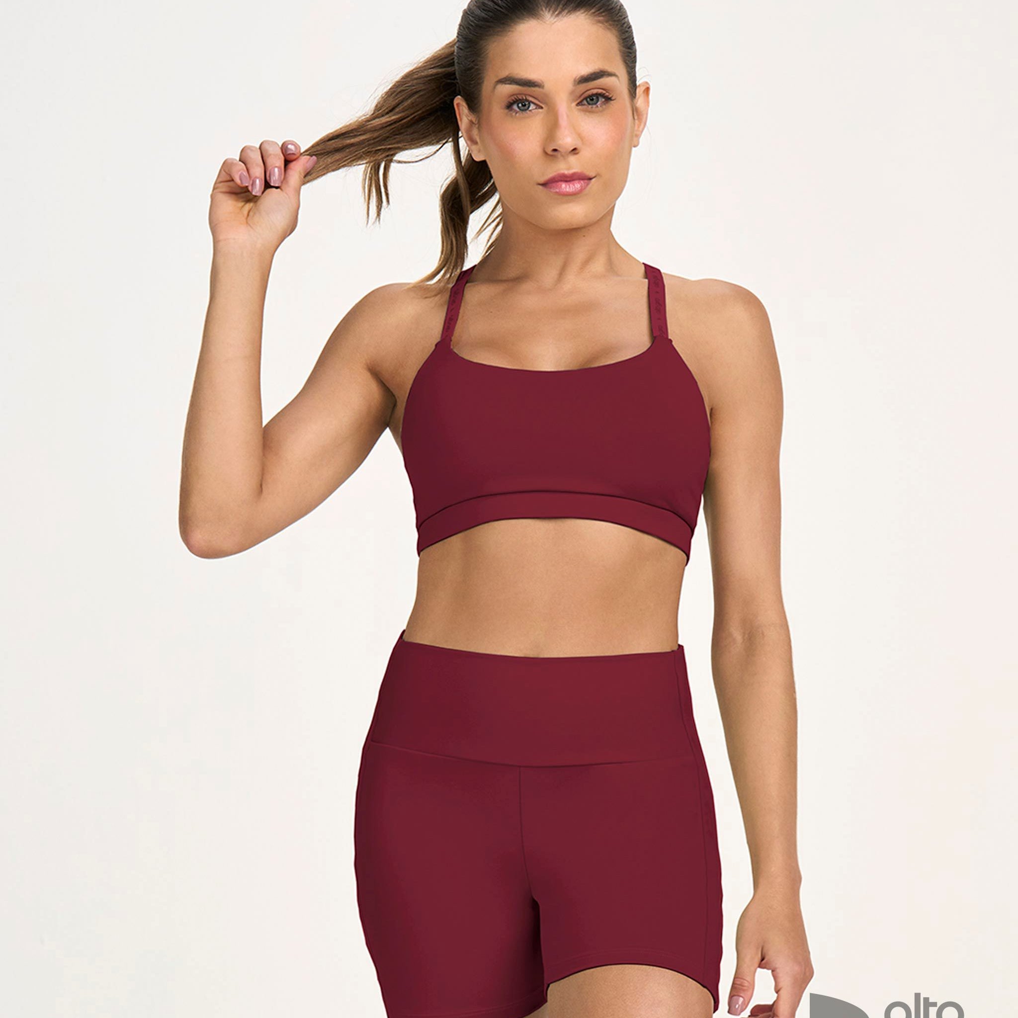 Top Nadador C/ Elástico Personalizado Vermelho Tinto Alto Giro