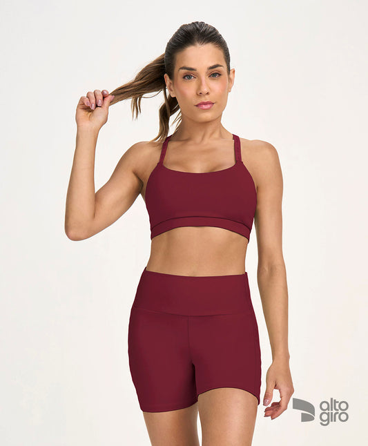 Top Nadador C/ Elástico Personalizado Vermelho Tinto Alto Giro