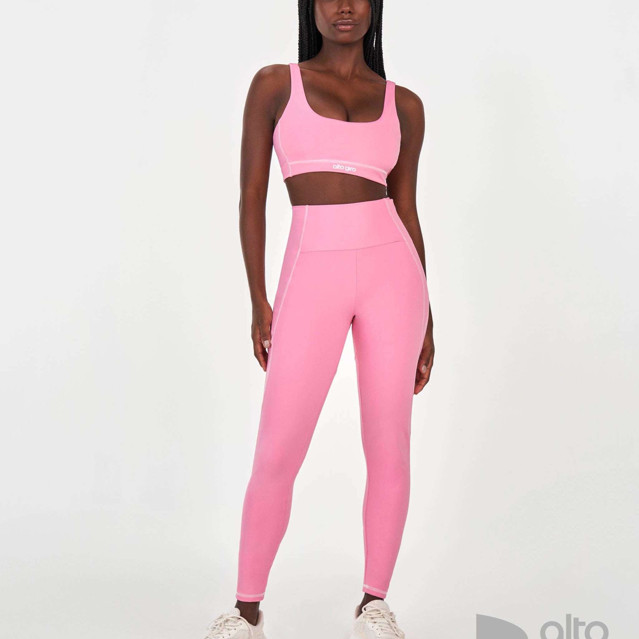 Legging Com Bolso Sport Way Of Life Rosa Alto Giro