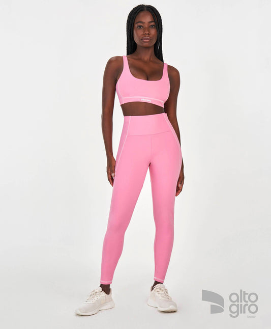 Legging Com Bolso Sport Way Of Life Rosa Alto Giro