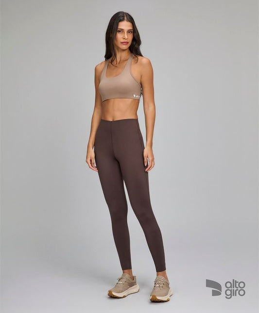 Legging Tech Fit Marrom Intenso Alto Giro